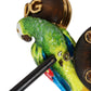 Dolce & Gabbana Multicolor Parrot Wood Brass Crystal Embellished Earring