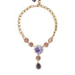 Dolce & Gabbana Gold Brass Crystal Purple Pink Pearl Pendants Necklace