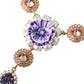 Dolce & Gabbana Gold Brass Crystal Purple Pink Pearl Pendants Necklace