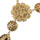 Dolce & Gabbana Gold Brass Crystal Purple Pink Pearl Pendants Necklace