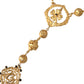 Dolce & Gabbana Gold Tone Chain Brass Beaded Statement Sicily Necklace