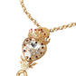 Dolce & Gabbana Gold Brass Chain Sacred Heart Crystal Charm Necklace