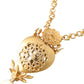 Dolce & Gabbana Gold Brass Chain Sacred Heart Crystal Charm Necklace