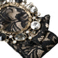 Dolce & Gabbana Black Lace Crystal Handmade Brooch Hair Pin