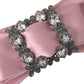 Dolce & Gabbana Pink Satin Crystal Jewelry Brooch Hair Pin