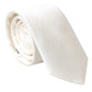 Dolce & Gabbana White Solid 100% Silk Adjustable Tie