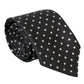 Dolce & Gabbana Black White Polka Dots 100% Silk Necktie Face Mask