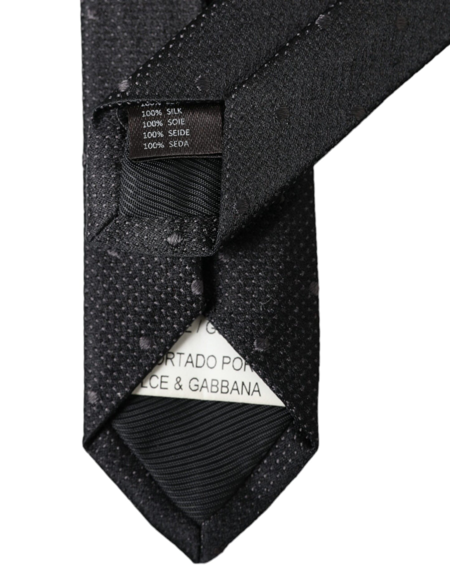 Dolce & Gabbana Men Black 100% Silk Fantasy Classic Men Tie