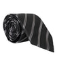 Dolce & Gabbana Black White Stripes Silk Adjustable Tie