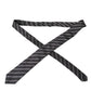 Dolce & Gabbana Black White Stripes Silk Adjustable Tie