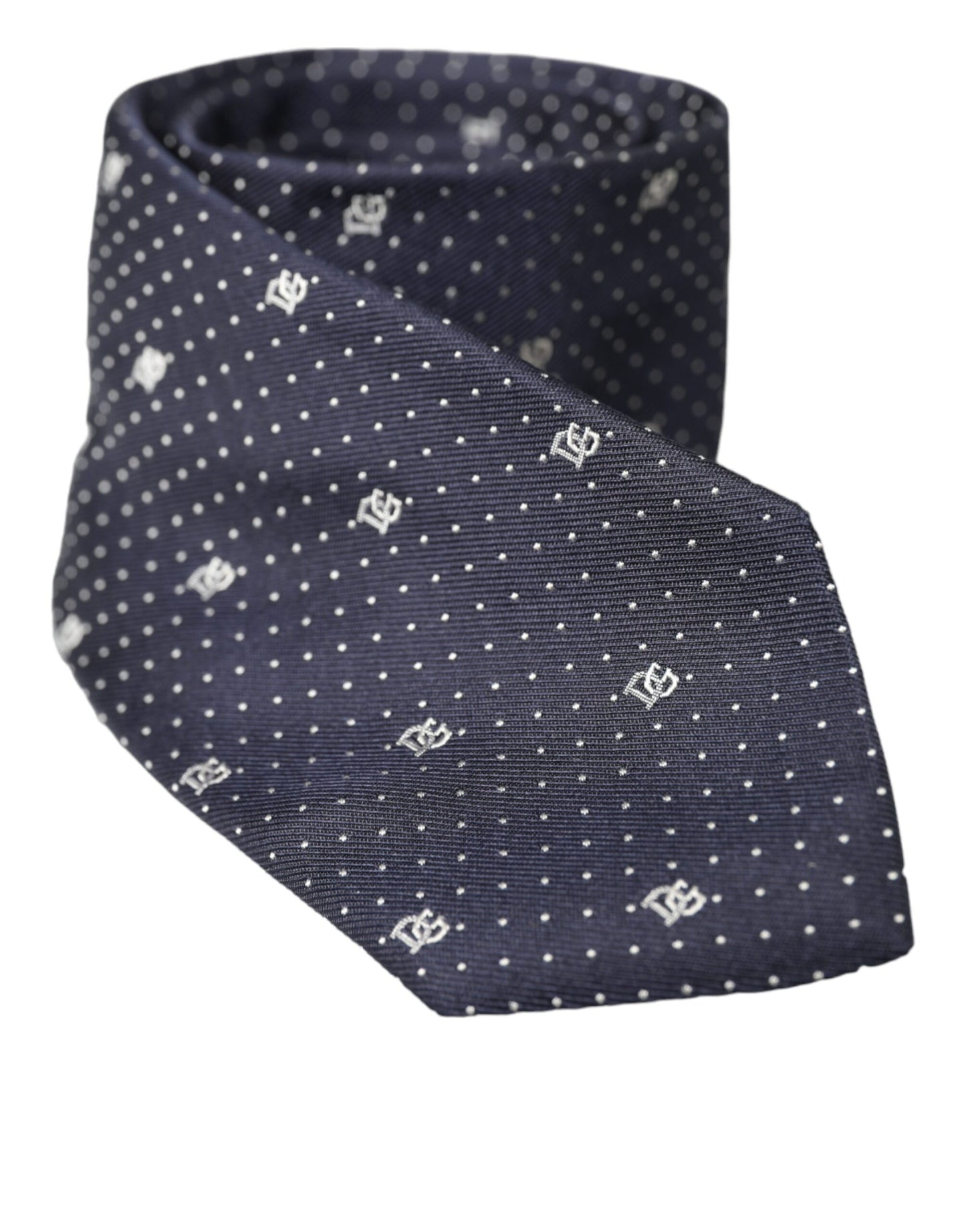 Dolce & Gabbana Blue DG Logo 100% Silk Adjustable Tie