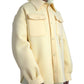 Dolce & Gabbana Yellow Hooded Collared Button Zipper Jacket