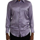 Dolce & Gabbana Purple Satin Silk Formal Dress MARTINI Shirt