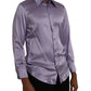 Dolce & Gabbana Purple Satin Silk Formal Dress MARTINI Shirt