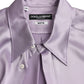 Dolce & Gabbana Purple Satin Silk Formal Dress MARTINI Shirt