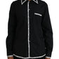 Dolce & Gabbana Black Collared Long Sleeve Cotton Casual Shirt