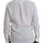 Dolce & Gabbana White Linen Long Sleeve Dress MARTINI Shirt