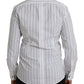 Dolce & Gabbana Black White Striped Formal Dress GOLD Shirt