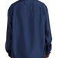 Dolce & Gabbana Blue Silk Long Sleeve Lounge Casual Shirt