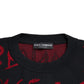 Dolce & Gabbana Black Red Logo Crew Neck Sweatshirt Men Sweater