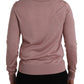 Dolce & Gabbana Pink Silk V-neck Long Sleeve Pullover Sweater