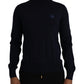 Dolce & Gabbana Blue Wool Crown Turtleneck Pullover Sweater