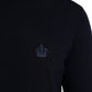 Dolce & Gabbana Blue Wool Crown Turtleneck Pullover Sweater