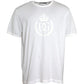 Dolce & Gabbana White Logo Embossed Cotton Crewneck T-shirt