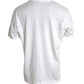 Dolce & Gabbana White Logo Embossed Cotton Crewneck T-shirt