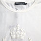 Dolce & Gabbana White Logo Embossed Cotton Crewneck T-shirt