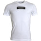 Dolce & Gabbana White Cotton DG Applique Men Casual T-shirt