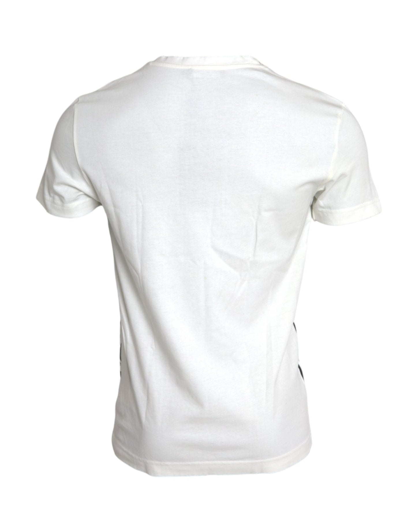 Dolce & Gabbana White Graphic Print Cotton Crew Neck T-shirt