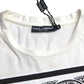 Dolce & Gabbana White Graphic Print Cotton Crew Neck T-shirt