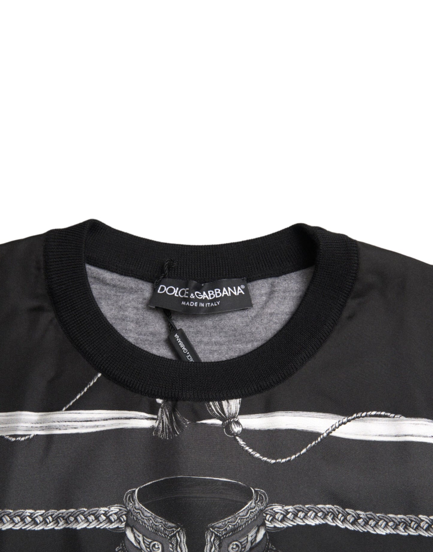 Dolce & Gabbana Black Cashmere Silk Jacket Print T-shirt