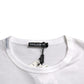 Dolce & Gabbana White Logo Embroidery Short Sleeve T-shirt