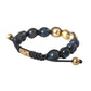 Nialaya Black CZ Blue Stone 925 Silver Bracelet Mens