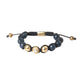 Nialaya Black CZ Blue Stone 925 Silver Bracelet Mens