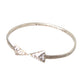 Nialaya Arrow Crystal 925 Silver Bangle Bracelet Women