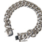 Nialaya Solid Heavy Curb Link 925 Sterling Silver Bracelet Men