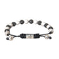 Nialaya CZ Crystal Ball Black White Beaded Bracelet