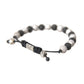 Nialaya CZ Crystal Ball Black White Beaded Bracelet