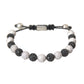 Nialaya CZ Crystal Ball Black White Beaded Bracelet