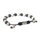 Nialaya CZ Crystal Ball Black White Beaded Bracelet