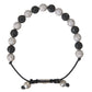 Nialaya CZ Crystal Ball Black White Beaded Bracelet