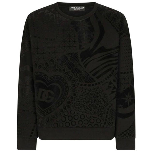 Dolce & Gabbana Black Cotton Sweater