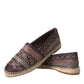 Dolce & Gabbana Brown Buffalo Leather Espadrille Flats Shoes