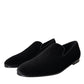 Dolce & Gabbana Black Suede Loafers Formal Dress Slip On Shoes