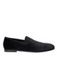 Dolce & Gabbana Black Suede Loafers Formal Dress Slip On Shoes