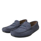 Dolce & Gabbana Blue Calf Leather Slip On Moccasin Shoes