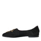 Dolce & Gabbana Black Suede Gold Cross Slip On Loafer Shoes